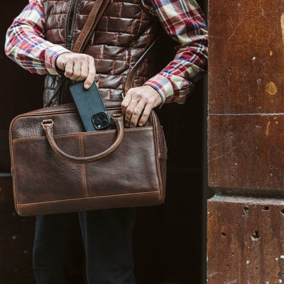Vintage Water Buffalo - Leather Briefcase Bag